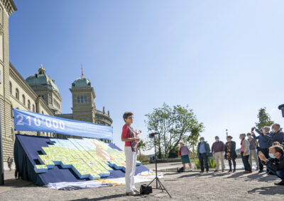 BERN - 08.09.2020 - EINREICHUNG DOPPELINITIATIVE BIODIVERSITÄT UND LANDSCHAFT. © Béatrice Devènes